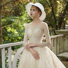 Load image into Gallery viewer, A-Line Luxury Appliques Beaded Wedding Gown