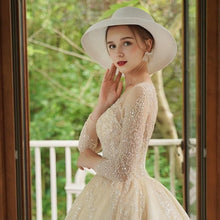 Load image into Gallery viewer, A-Line Luxury Appliques Beaded Wedding Gown