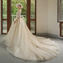 Load image into Gallery viewer, A-Line Luxury Appliques Beaded Wedding Gown
