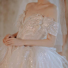 Load image into Gallery viewer, Luxury Elegant Wedding Dress with Sequined Beads