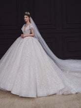 Load image into Gallery viewer, Luxury White Wedding Dress with Crystal Beads