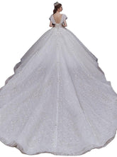 Load image into Gallery viewer, Luxury White Wedding Dress with Crystal Beads