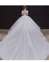 Load image into Gallery viewer, Luxury White Wedding Dress with Crystal Beads