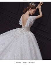 Load image into Gallery viewer, Luxury White Wedding Dress with Crystal Beads