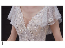 Load image into Gallery viewer, Luxury White Wedding Dress with Crystal Beads