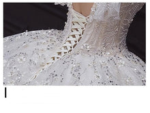 Load image into Gallery viewer, Luxury White Wedding Dress with Crystal Beads
