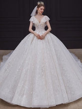 Load image into Gallery viewer, Luxury White Wedding Dress with Crystal Beads