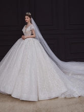Load image into Gallery viewer, Luxury White Wedding Dress with Crystal Beads