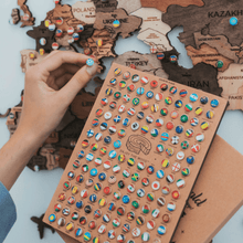 Load image into Gallery viewer, Wall Decor Bundle: 3D Wooden World Map with Flag Pins
