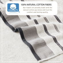 Load image into Gallery viewer, Decorative Cotton Stripe Bath Towel Set - Noelle Collection