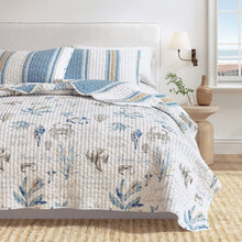 Load image into Gallery viewer, Stripe &amp; Ocean Story Coastal Quilt Set - New Castle Collection
