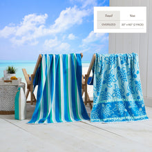 Load image into Gallery viewer, Cotton Velour Beach Towel - Maui Collection