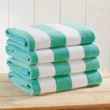 Load image into Gallery viewer, Cotton Velour Cabana Stripe Beach Towel - Novia Collection