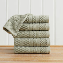 Load image into Gallery viewer, 100% Cotton Checkered Jacquard Bath Towel Set - Giuliana Collection