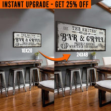 Load image into Gallery viewer, Upgrade Your 'Bar &amp; Grill' (Style 3) Canvas To 24x48 Inches