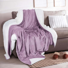 Load image into Gallery viewer, Velvet Plush Sherpa Bed Blanket - Sherpa Fleece Collection