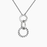 Rhodium Plated Finish Triplet Hoop Pendant