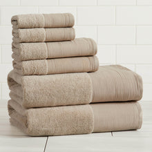 Load image into Gallery viewer, Cotton Linen-Like Border 6-Piece Towel Set - Priya Collection