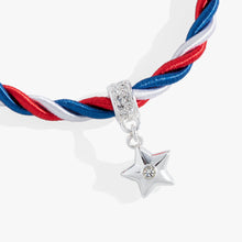 Load image into Gallery viewer, Red, White and Blue Star Cord Bracelet