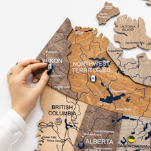 Load image into Gallery viewer, 3D Wooden Map of Canada – Multicolor