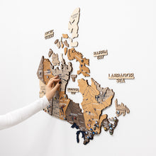 Load image into Gallery viewer, 3D Wooden Map of Canada – Multicolor
