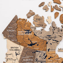 Load image into Gallery viewer, 3D Wooden Map of Canada – Multicolor