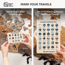 Load image into Gallery viewer, 3D Wooden Map of Canada – Multicolor