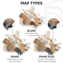 Load image into Gallery viewer, 3D Wooden Map of Canada – Multicolor