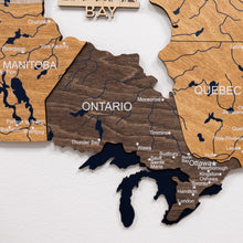 Load image into Gallery viewer, 3D Wooden Map of Canada – Multicolor