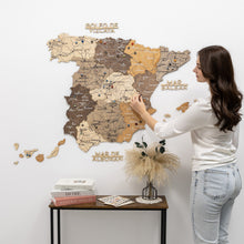 Load image into Gallery viewer, Wooden Map of Spain – Multicolor