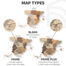 Load image into Gallery viewer, Wooden Map of Spain – Multicolor