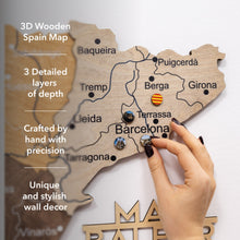 Load image into Gallery viewer, Wooden Map of Spain – Multicolor