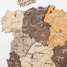 Load image into Gallery viewer, Wooden Map of Spain – Multicolor