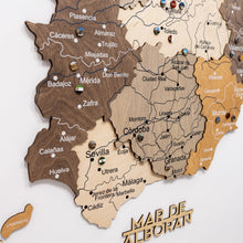 Load image into Gallery viewer, Wooden Map of Spain – Multicolor