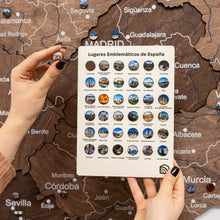 Load image into Gallery viewer, Wooden Map of Spain – Dark Walnut