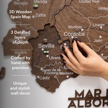 Load image into Gallery viewer, Wooden Map of Spain – Dark Walnut
