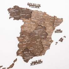 Load image into Gallery viewer, Wooden Map of Spain – Dark Walnut