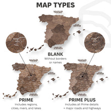Load image into Gallery viewer, Wooden Map of Spain – Dark Walnut