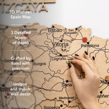 Load image into Gallery viewer, Wooden Map of Spain – Gold