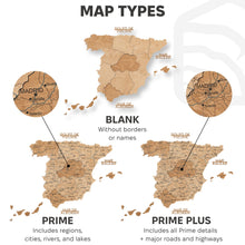 Load image into Gallery viewer, Wooden Map of Spain – Gold