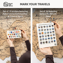 Load image into Gallery viewer, Wooden Map of Spain – Gold