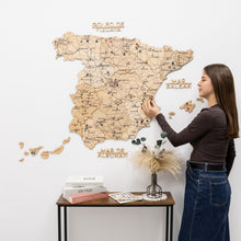 Load image into Gallery viewer, Wooden Map of Spain – Gold