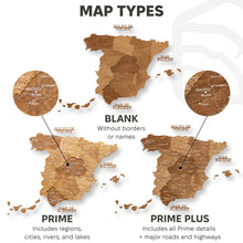 Load image into Gallery viewer, Wooden Map of Spain – Oak