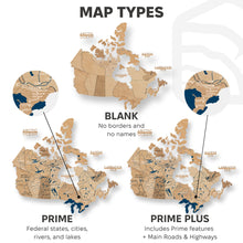 Load image into Gallery viewer, 3D Wooden Map of Canada – Gold