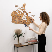 Load image into Gallery viewer, 3D Wooden Map of Canada – Oak