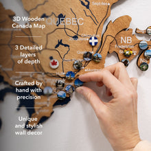 Load image into Gallery viewer, 3D Wooden Map of Canada – Oak