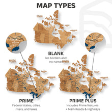 Load image into Gallery viewer, 3D Wooden Map of Canada – Oak