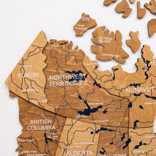Load image into Gallery viewer, 3D Wooden Map of Canada – Oak
