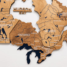 Load image into Gallery viewer, 3D Wooden Map of Canada – Oak