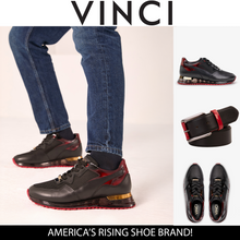 Load image into Gallery viewer, The Rialto Black &amp; Red Patent Leather Men Sneaker